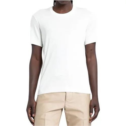 Weißes Optisches Baumwoll-Lyocell-Rundhals-T-Shirt - Tom Ford - Modalova