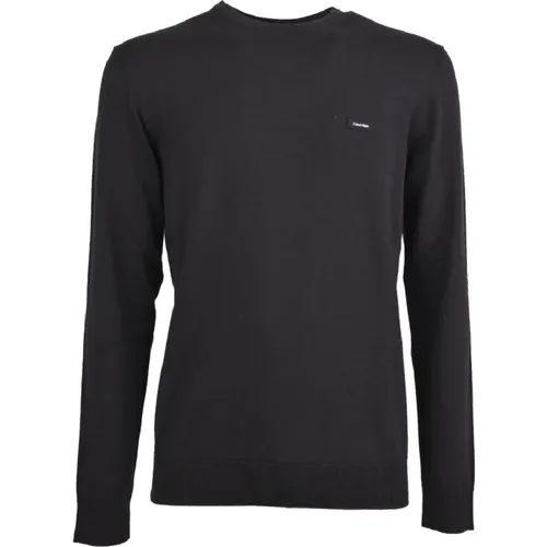 Modern and Stylish Cotton and Silk Blend Sweater , male, Sizes: S, M, L, XL - Calvin Klein - Modalova