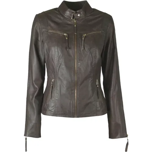 Damen Bikerjacke Leder 10245 , Damen, Größe: L - BTFCPH - Modalova