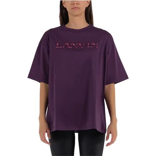 Besticktes Oversized T-Shirt , Damen, Größe: S - Lanvin - Modalova