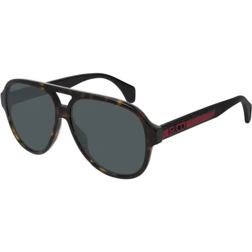 Stylish Sunglasses in Havana/Grey Green , male, Sizes: 58 MM - Gucci - Modalova