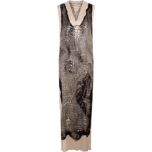 Egeria Sleeveless Mesh Print Dress , female, Sizes: 3XS - SPORTMAX - Modalova