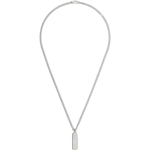 Sterling Silver Necklace with Interlocking G Logo Pendant , female, Sizes: ONE SIZE - Gucci - Modalova