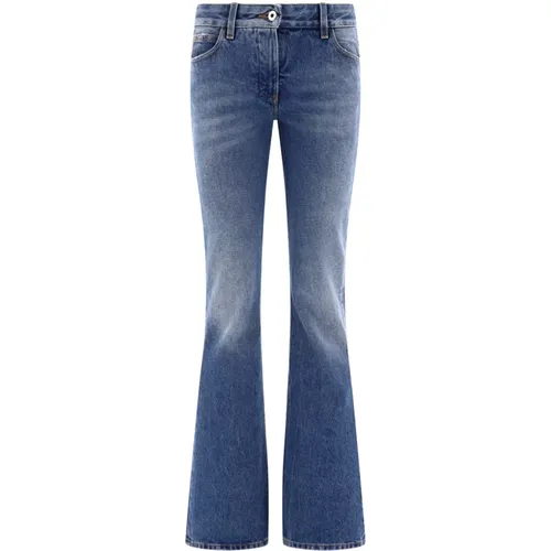 Slim Flared Jeans , Damen, Größe: W27 - Off White - Modalova
