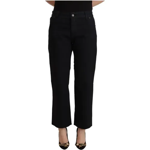Cotton Flared Cropped High Waist Denim Jeans , female, Sizes: W30 - John Galliano - Modalova