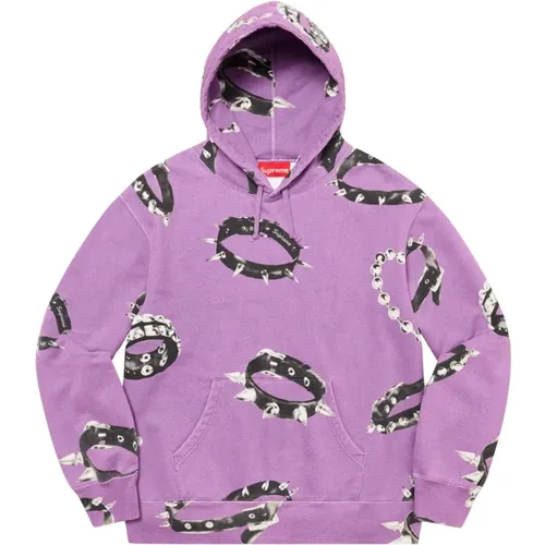 Studded Collars Hooded Sweatshirt Violet - Supreme - Modalova