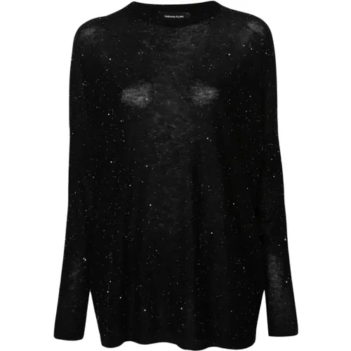 Sequin Embellished Crew Neck Sweater , female, Sizes: L, S - Fabiana Filippi - Modalova