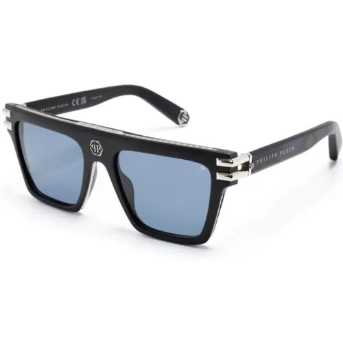 Schwarze Sonnenbrille mit Original-Etui,Sonnenbrille Spp108V 0703 Stilvolles Design,Stylische Sonnenbrille mit einzigartigem Design,Stylische Sonnenbr - Philipp Plein - Modalova