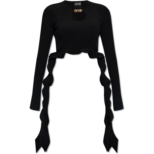 Top mit langen Ärmeln , Damen, Größe: L - Versace Jeans Couture - Modalova