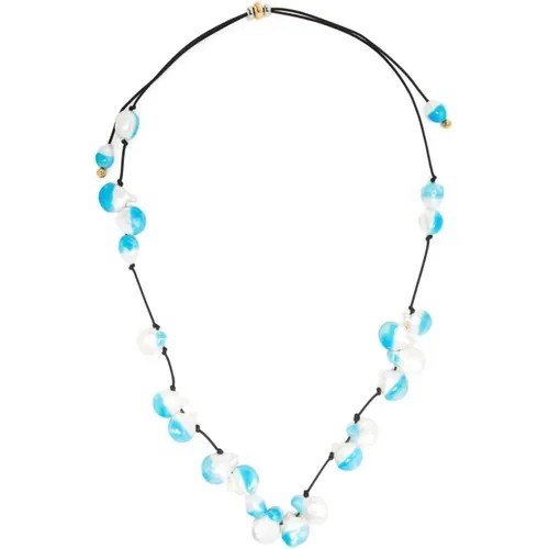 Blaue Perlenkette , Damen, Größe: ONE Size - Panconesi - Modalova