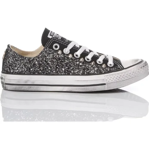 Handgefertigte Schwarze Sneakers für Frauen , Damen, Größe: 35 EU - Converse - Modalova