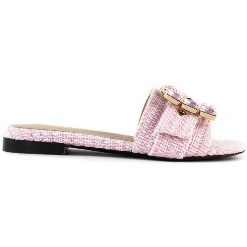 Boucle Fade Sandals with Gemstones , female, Sizes: 6 UK, 5 UK - Roberto Festa - Modalova