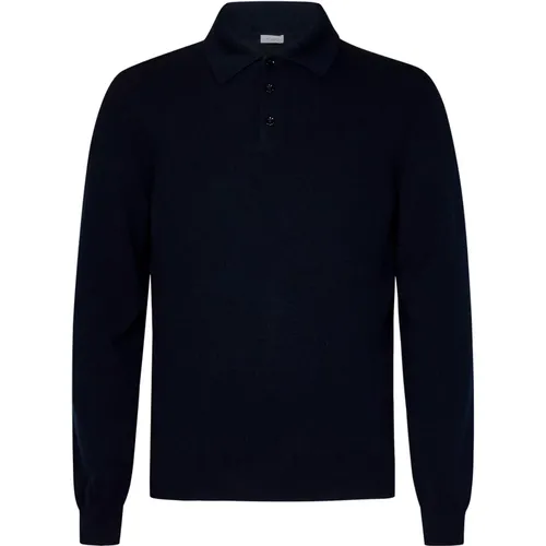 Blaues Cashmere-Strickpolo-Shirt , Herren, Größe: 3XL - Malo - Modalova