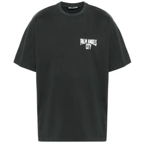 Logo Print Crew Neck T-shirt , male, Sizes: M - Palm Angels - Modalova