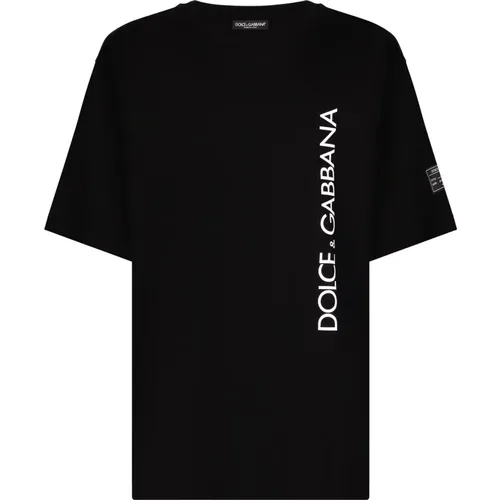 Schwarze T-Shirts und Polos Kollektion , Herren, Größe: M - Dolce & Gabbana - Modalova
