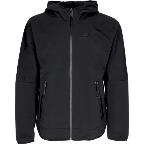 Tech Gewebter Windbreaker Kapuzenjacke Schwarz , Herren, Größe: XL - Nike - Modalova