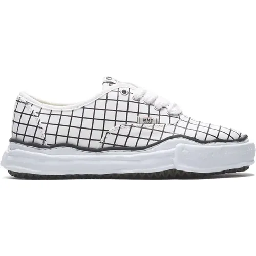 Canvas Check Sneaker Weiß Stilvolles Modell , Herren, Größe: 44 EU - MIHARA YASUHIRO - Modalova