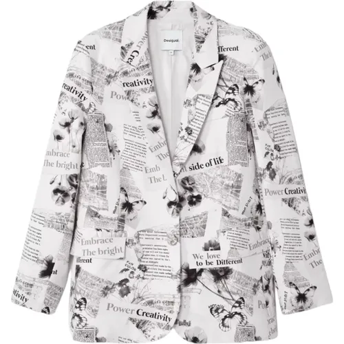 Bedruckter Baumwollmischblazer für Frauen - Desigual - Modalova