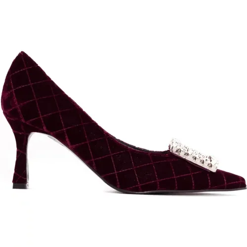 Gesteppte Samt Lilly Pumps Bordeaux , Damen, Größe: 36 EU - Roberto Festa - Modalova