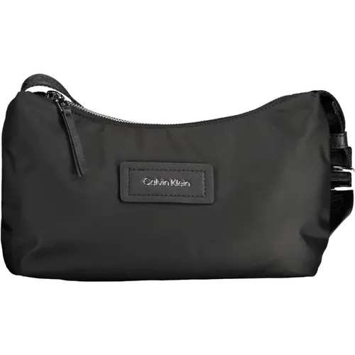 Schwarze Polyester-Handtasche mit Verstellbarem Schultergurt - Calvin Klein - Modalova