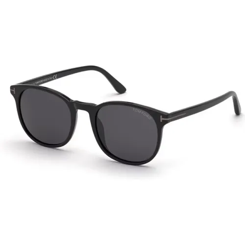 Ansel Glänzende Schwarze Sonnenbrille , Herren, Größe: 51 MM - Tom Ford - Modalova