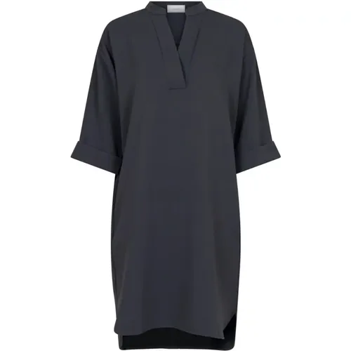 Steel Grey Boxy Dress , female, Sizes: L, XS, 2XL, M, S - NEO NOIR - Modalova