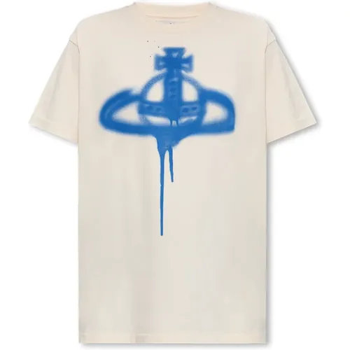 T-Shirt mit Logo , Damen, Größe: XS - Vivienne Westwood - Modalova