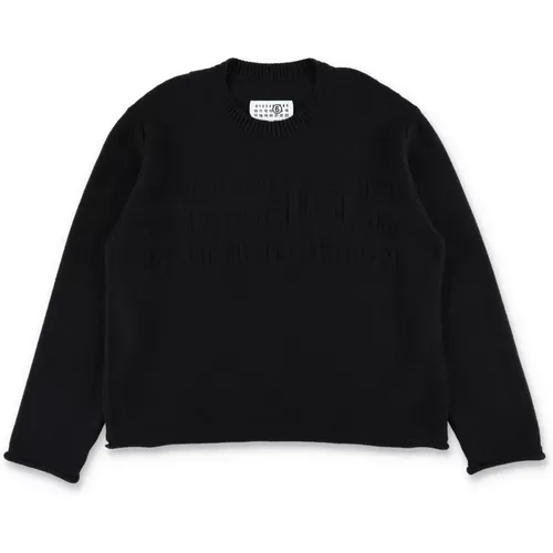 Schwarzer Strickpullover Aw24 - MM6 Maison Margiela - Modalova