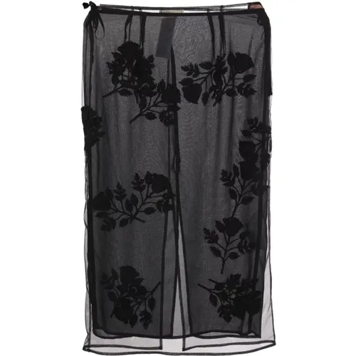 Floral Embroidered Midi Skirt , female, Sizes: XS, S - Blumarine - Modalova