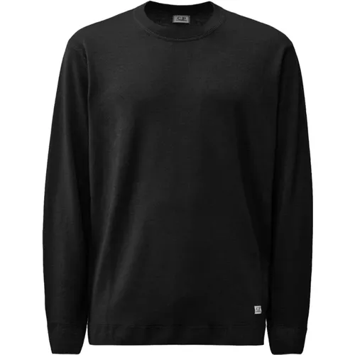 Schwarzer Merinowolle Rundhalsausschnitt Pullover , Herren, Größe: 2XL - C.P. Company - Modalova