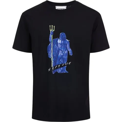 T-Shirt mit Grafik und Logo , Herren, Größe: 3XL - Iceberg - Modalova