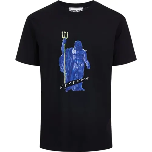 T-Shirt mit Grafik und Logo , Herren, Größe: L - Iceberg - Modalova