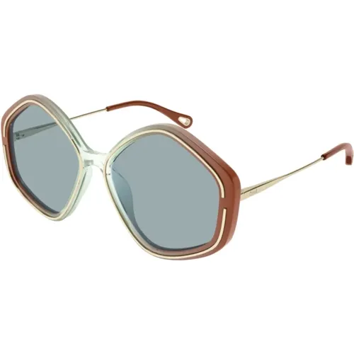 Brown/Blue Sunglasses , female, Sizes: 58 MM - Chloé - Modalova