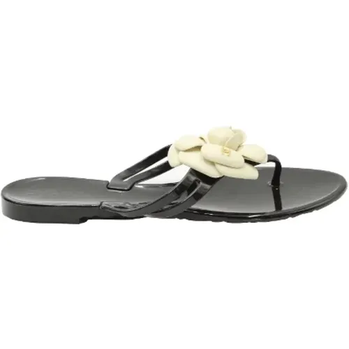 Chic Jelly Sandals with Camellia Flower Details , female, Sizes: 4 UK - Chanel Vintage - Modalova