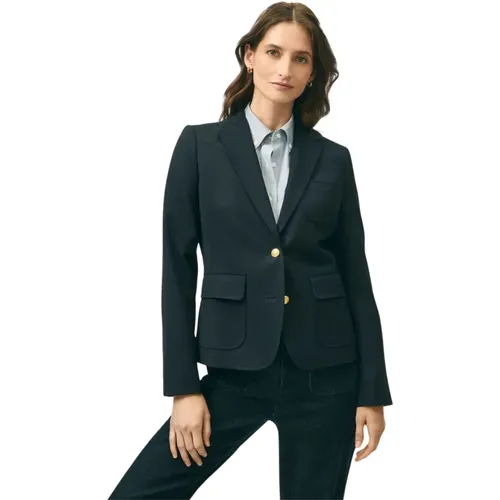 Gekürzter Wollmischblazer , Damen, Größe: 3XS - Brooks Brothers - Modalova