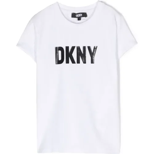 Weißes Baumwoll-Jersey-Jungen-T-Shirt - DKNY - Modalova