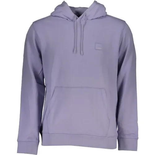 Gebürsteter Sweatshirt mit Kapuze und Tasche , Herren, Größe: XL - Hugo Boss - Modalova