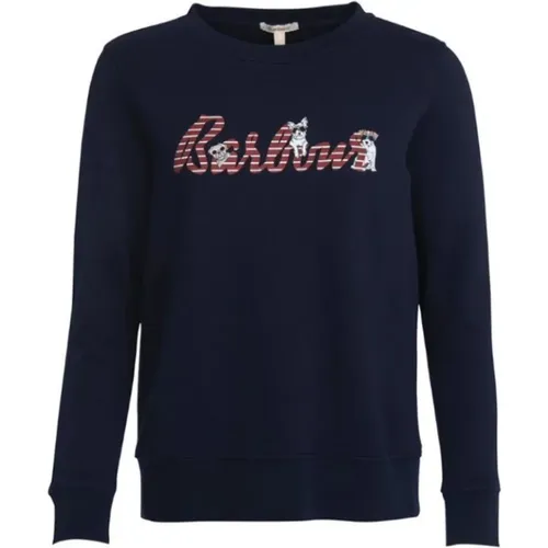 Women's Crewneck Sweatshirt with Front Print , female, Sizes: M, XS - Barbour - Modalova