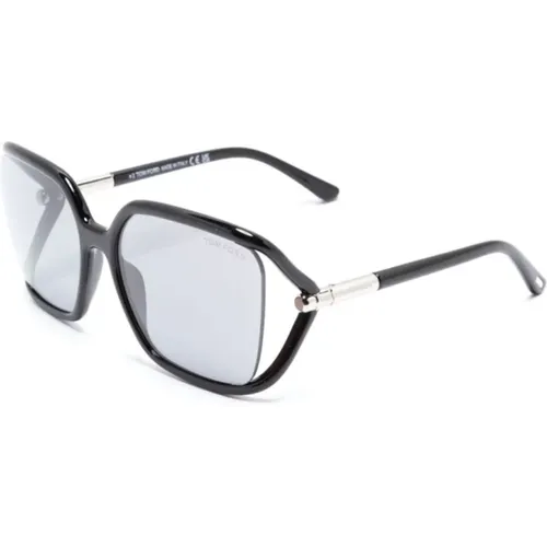 Schwarze Sonnenbrille mit Zubehör , Damen, Größe: 60 MM - Tom Ford - Modalova