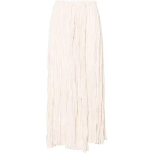 Crinkled Wrap A-Line Skirt Ivory , female, Sizes: S, XS, M - Forte Forte - Modalova