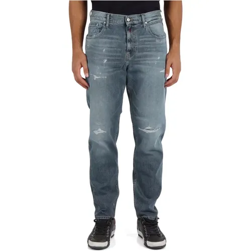 Relax Tapered Fit Jeans mit Fünf Taschen , Herren, Größe: W33 - Replay - Modalova