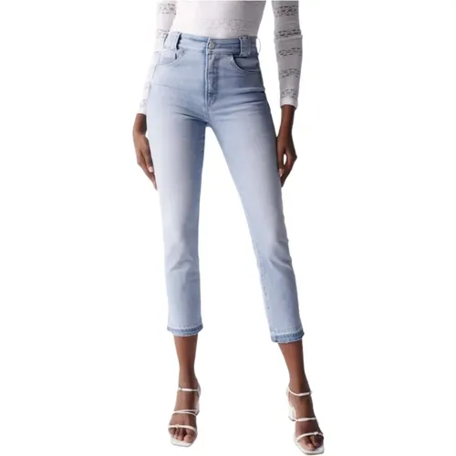 Cropped Jeans , female, Sizes: W29 L28, W27 L28, W25 L28 - Salsa - Modalova