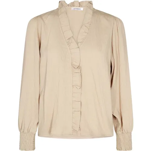 Feminine Frill Shirt Bluse , Damen, Größe: L - Co'Couture - Modalova