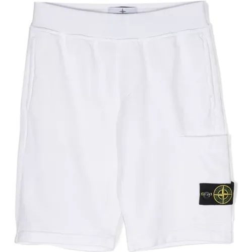 Cotton Shorts with Removable Logo Badge , male, Sizes: 5XL - Stone Island - Modalova