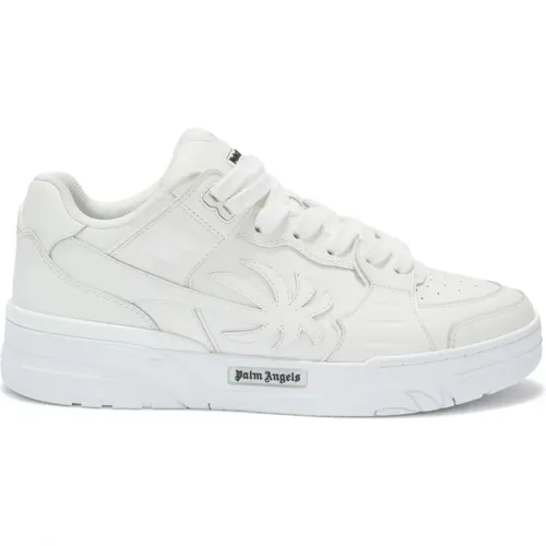 Leather Sneaker with Cutouts , male, Sizes: 6 UK, 8 UK, 7 UK, 10 UK, 9 UK - Palm Angels - Modalova