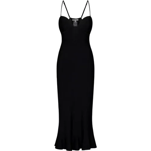 Schwarzes Ausgestelltes Midi-Kleid Aw24 - NENSI DOJAKA - Modalova