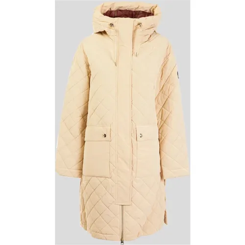 Lange Damen Kapuzen Steppjacke , Damen, Größe: M - HUSKY ORIGINAL - Modalova