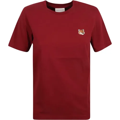 Fuchskopf Patch T-Shirt , Damen, Größe: M - Maison Kitsuné - Modalova