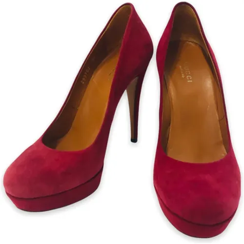 Raspberry Suede Stiletto Heels , female, Sizes: 3 UK - Gucci Vintage - Modalova