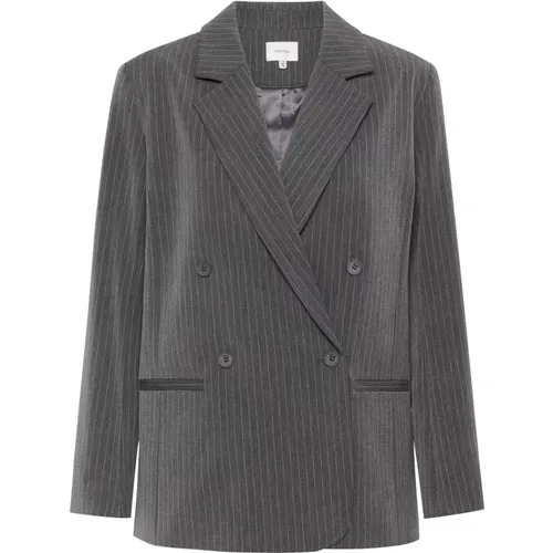 Grauer Pinstripe Oversized Blazer - Gestuz - Modalova